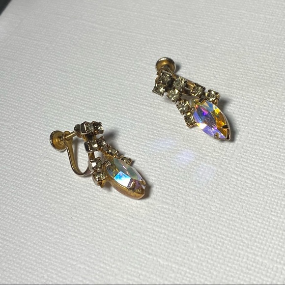 Vintage Aurora Borealis Chandelier Earrings